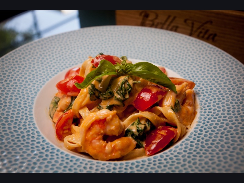 NEW Паста с креветками та соусом Том-ям / Pasta with shrimp and tom yum sauce
